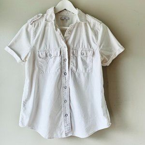 GAP short-sleeved white linen shirt size M